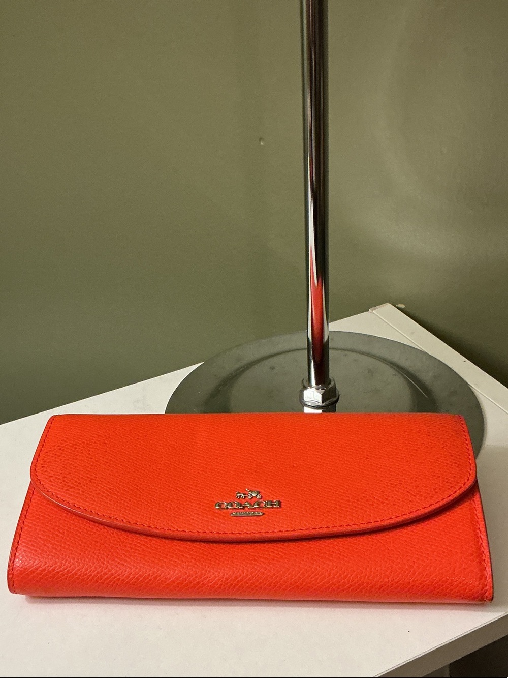 Coach Pop Slim Envelope Orange Leather Signature Clutch Wallet Set SEE PHOTOS - Picture 11 of 14